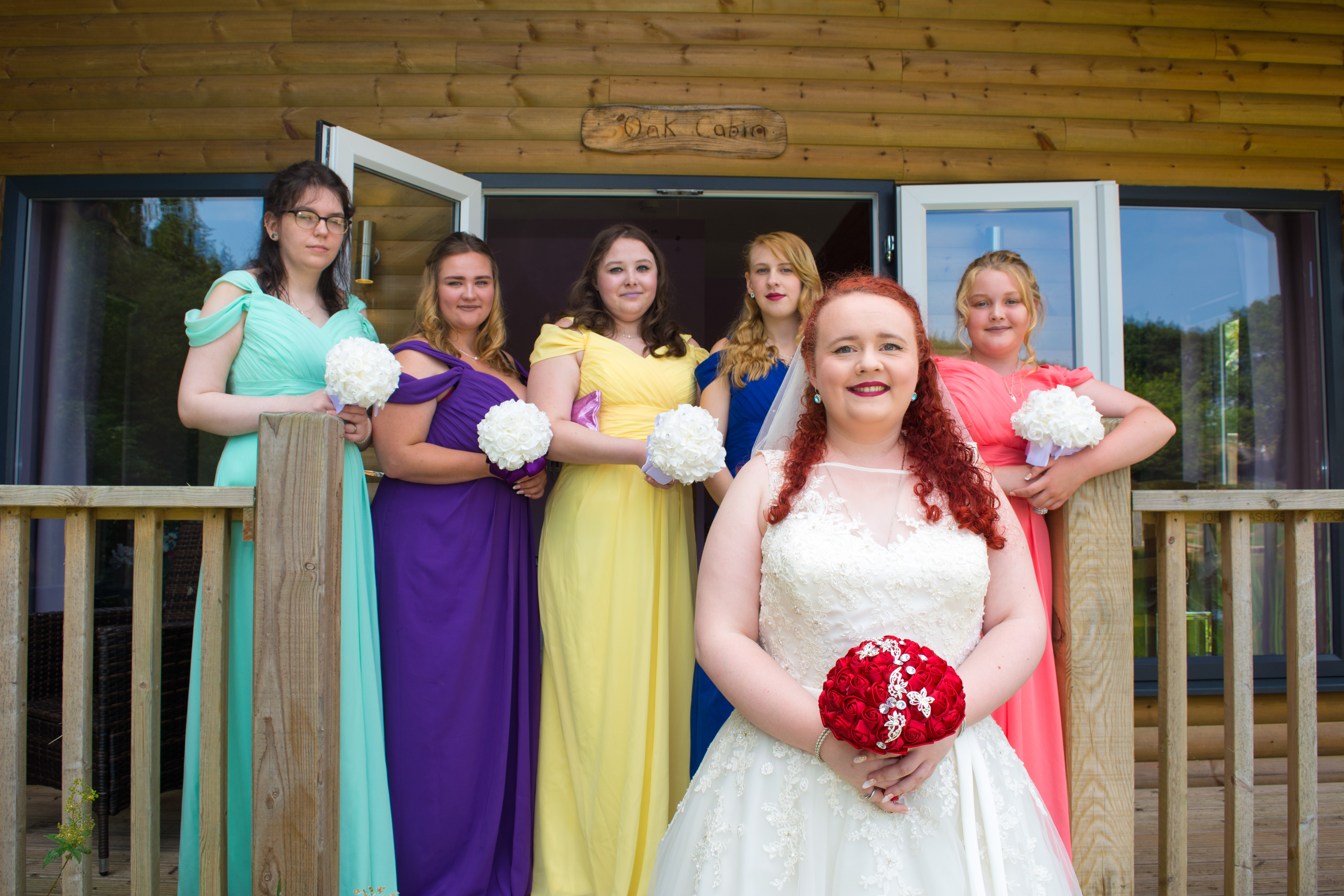 Bride and her bridesmaids by South Wales Wedding Photographer